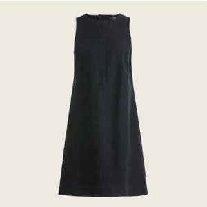 J. Crew Tall button-back linen shift dress, Size LT, Black
